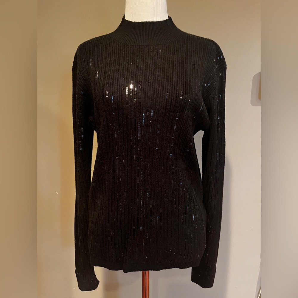 Guess Black Sequin Women’s Knit Sweater - Size Small